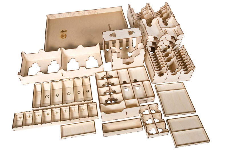 The Broken Token Game Organizer Compatible with Gloomhaven - Wooden Game Organizing Box with Multiple Trays and Dividers - Image 5